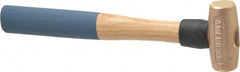 American Hammer - 1-1/2 Lb Head 1-3/8" Face Bronze Nonmarring Hammer - 12" OAL, Wood Handle - Exact Tooling