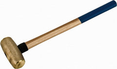 American Hammer - 10 Lb Head 2" Face Bronze Nonmarring Hammer - 26" OAL, Wood Handle - Exact Tooling
