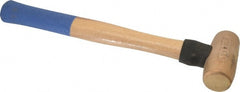 American Hammer - 3 Lb Head 1-1/2" Face Bronze Nonmarring Hammer - 15" OAL, Wood Handle - Exact Tooling