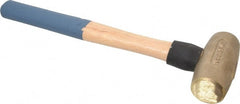 American Hammer - 4 Lb Head 1-5/8" Face Bronze Nonmarring Hammer - 16" OAL, Wood Handle - Exact Tooling