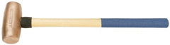 American Hammer - 10 Lb Nonsparking Copper Head Hammer - 26" OAL, 6-1/2" Head Length, 2" Face Diam, 26" Hickory Handle - Exact Tooling
