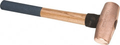 American Hammer - 5 Lb Nonsparking Copper Head Hammer - 16" OAL, 5" Head Length, 1-3/4" Face Diam, 16" Hickory Handle - Exact Tooling