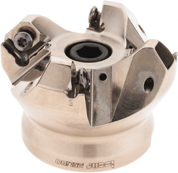 Iscar - 2" Cut Diam, 3/4" Arbor Hole, 0.138" Max Depth of Cut, 45° Indexable Chamfer & Angle Face Mill - 4 Inserts, ONHU 0505\xB6OXMT 0507\xB6S845 SN.U 1305 Insert, Right Hand Cut, 4 Flutes, Series Helido - Exact Tooling