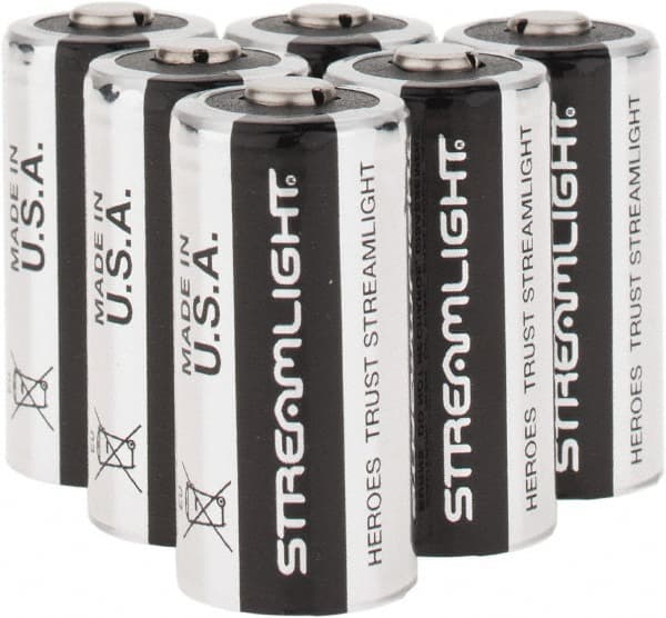 Streamlight - Size CR123A, Lithium, 6 Pack, Standard Battery - 3 Volts - Exact Tooling