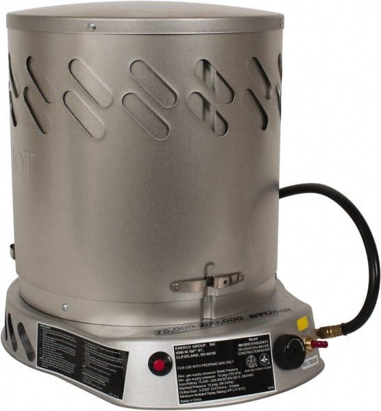 Heatstar - 75,000 to 200,000 BTU, Propane Convection Heater - 100 Lb Fuel Capacity, 15-1/4" Long x 18-1/4" Wide x 21-3/4" High - Exact Tooling