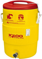 Igloo - 10 Gal Beverage Cooler - Plastic, Yellow/Red - Exact Tooling