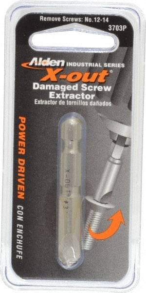 Alden - Screw Extractor - #3 Extractor for #12 to #14 Screw, 2" OAL - Exact Tooling