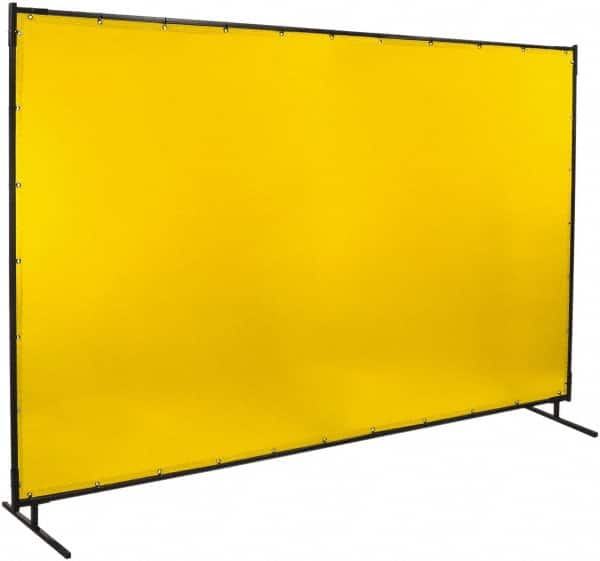 Steiner - 10 Ft. Wide x 6 Ft. High x 3/4 Inch Thick, 14 mil Thick Transparent Vinyl Portable Welding Screen Kit - Yellow - Exact Tooling