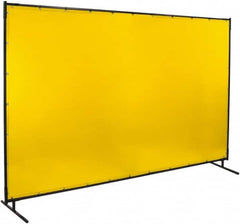 Steiner - 10 Ft. Wide x 6 Ft. High x 3/4 Inch Thick, 14 mil Thick Transparent Vinyl Portable Welding Screen Kit - Yellow - Exact Tooling
