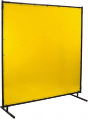 Steiner - 8 Ft. Wide x 6 Ft. High x 1 Inch Thick, 14 mil Thick Transparent Vinyl Portable Welding Screen Kit - Yellow - Exact Tooling