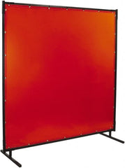 Steiner - 8 Ft. Wide x 6 Ft. High x 1 Inch Thick, 14 mil Thick Transparent Vinyl Portable Welding Screen Kit - Orange - Exact Tooling
