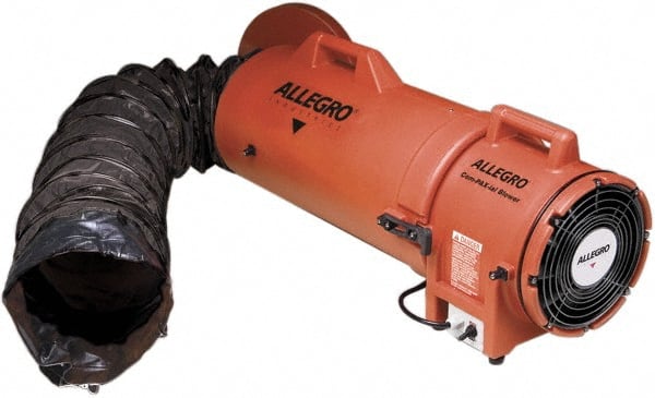 Allegro - 900 CFM, Electrical AC Axial Blower Kit - 8 Inch Inlet/Outlet, 0.33 HP, 115 Max Voltage Rating, Explosion Proof - Exact Tooling