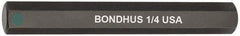 Bondhus - 1/4" Hex Drive Bit - 2" OAL - Exact Tooling