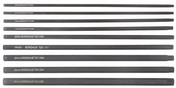Bondhus - 9 Piece Hex Drive Bit Set - Star Point - Exact Tooling