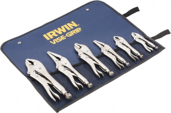 Irwin - 6 Piece Locking Plier Set - Comes in Tool Roll - Exact Tooling