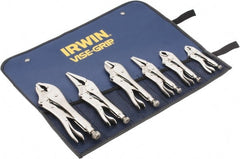 Irwin - 6 Piece Locking Plier Set - Comes in Tool Roll - Exact Tooling