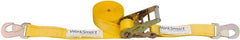 Value Collection - 27' Long x 2" Wide, 3,300 Lb Basket Capacity, 1,600 Lb Vertical Capacity, 1 Ply, Polyester Web Sling - Yellow - Exact Tooling