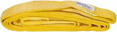 Value Collection - 20' Long x 3" Wide, 27,000 Lb Basket Capacity, 1 Ply, Polyester Web Sling - Yellow - Exact Tooling