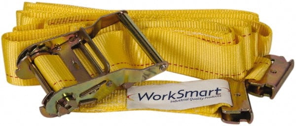 Value Collection - 20' Long x 2" Wide, 1 Ply, Polyester Web Sling - Yellow - Exact Tooling