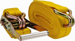 Value Collection - 27' Long x 2" Wide, 10,000 Lb Basket Capacity, 1 Ply, Polyester Web Sling - Yellow - Exact Tooling
