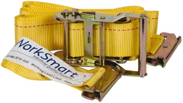 Value Collection - 12' Long x 2" Wide, 1 Ply, Polyester Web Sling - Yellow - Exact Tooling