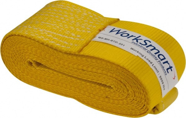 Value Collection - 27' Long x 4" Wide, 1 Ply, Polyester Web Sling - Yellow - Exact Tooling