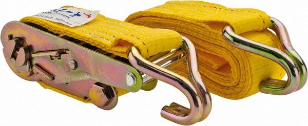 Value Collection - 15' Long x 2" Wide, 1,650 Lb Basket Capacity, 1 Ply, Polyester Web Sling - Yellow - Exact Tooling