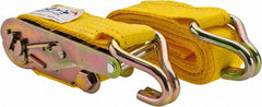 Value Collection - 15' Long x 2" Wide, 1,650 Lb Basket Capacity, 1 Ply, Polyester Web Sling - Yellow - Exact Tooling