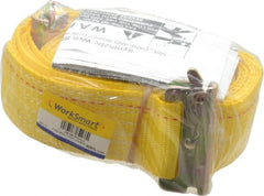 Value Collection - 20' Long x 2" Wide, 1 Ply, Polyester Web Sling - Yellow - Exact Tooling