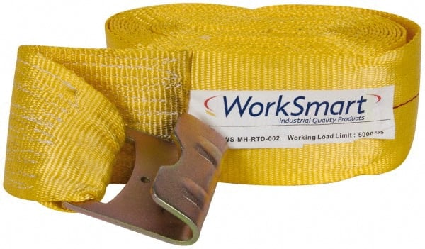 Value Collection - 27' Long x 4" Wide, 1 Ply, Polyester Web Tie Down Strap - Yellow - Exact Tooling