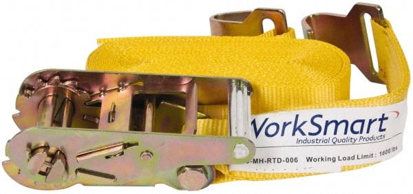 Value Collection - 27' Long x 2" Wide, 3,300 Lb Basket Capacity, 1,600 Lb Vertical Capacity, 1 Ply, Polyester Web Sling - Yellow - Exact Tooling