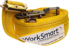 Value Collection - 16' Long x 2" Wide, 1 Ply, Polyester Web Sling - Yellow - Exact Tooling
