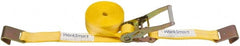Value Collection - 27' Long x 2" Wide, 3,300 Lb Basket Capacity, 3,300 Lb Vertical Capacity, 1 Ply, Polyester Web Sling - Yellow - Exact Tooling