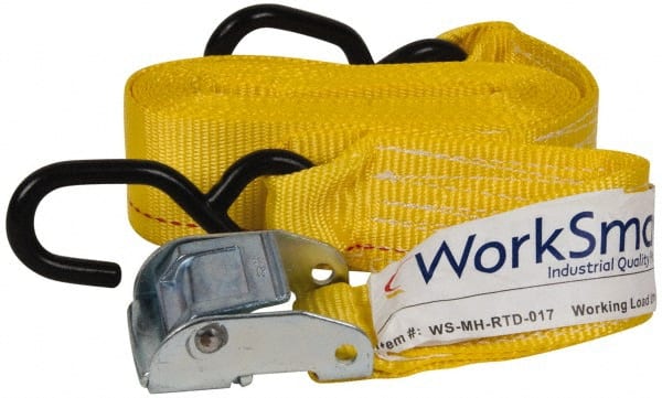 Value Collection - 15' Long x 2" Wide, 1,200 Lb Basket Capacity, 1 Ply, Polyester Web Sling - Yellow - Exact Tooling