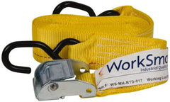 Value Collection - 15' Long x 2" Wide, 1,200 Lb Basket Capacity, 1 Ply, Polyester Web Sling - Yellow - Exact Tooling