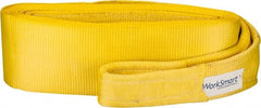 Value Collection - 30' Long x 6" Wide, 55,000 Lb Basket Capacity, 1 Ply, Polyester Web Sling - Yellow - Exact Tooling