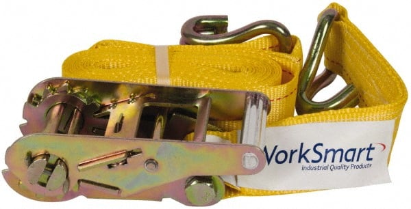 Value Collection - 25' Long x 2" Wide, 5,000 Lb Basket Capacity, 1 Ply, Polyester Web Sling - Yellow - Exact Tooling