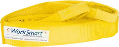 Value Collection - 30' Long x 3" Wide, 27,000 Lb Basket Capacity, 1 Ply, Polyester Web Sling - Yellow - Exact Tooling