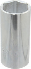 Proto - 1-3/16", 1/2" Drive, Deep Hand Socket - 6 Points, 3-1/4" OAL, Chrome Finish - Exact Tooling