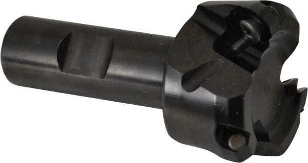 Kennametal - 47° Lead Angle, 1.8560" Max Cut Diam, 1-1/2" Min Cut Diam, 0.138" Max Depth of Cut, Indexable Chamfer & Angle End Mill - 3 Inserts, OF.T 53AF.N.. Insert Style, 77.4mm OAL, Straight Shank - Exact Tooling