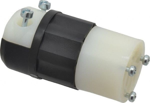 Leviton - 125 VAC, 15 Amp, 5-15R NEMA, Straight, Self Grounding, Industrial Grade Connector - 2 Pole, 3 Wire, 1 Phase, Nylon, Black, White - Exact Tooling