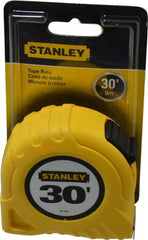 Stanley - 30' x 1" Yellow Blade Tape Measure - 1/16" Graduation, Inch Graduation Style, Yellow Case - Exact Tooling