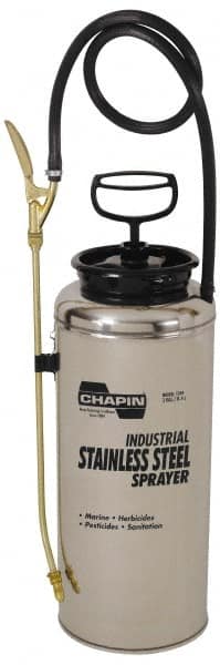 Chapin - 3 Gal Garden Hand Sprayer - Stainless Steel Tank, Wide Mouth, Reinforced Hose, For Industrial Applications - Exact Tooling