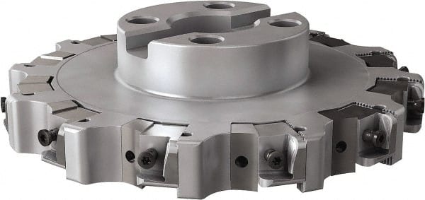 Seco - Shell Mount Connection, 0.63" Cutting Width, 2.209" Depth of Cut, 8" Cutter Diam, 1-1/2" Hole Diam, 12 Tooth Indexable Slotting Cutter - R335.25 Toolholder, XNHQ, LNHQ Insert, Right Hand Cutting Direction - Exact Tooling