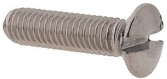 Value Collection - M3x0.50 Metric Coarse, 12mm OAL Slotted Drive Machine Screw - Oval Head, Grade 18-8 & A2 Stainless Steel, Uncoated, Without Washer - Exact Tooling