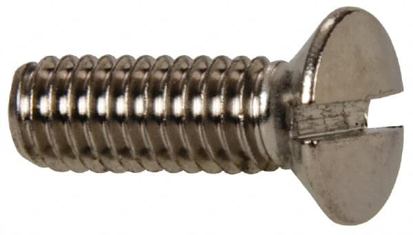 Value Collection - M4x0.70 Metric Coarse, 12mm OAL Slotted Drive Machine Screw - Oval Head, Grade 18-8 & A2 Stainless Steel, Uncoated, Without Washer - Exact Tooling