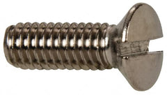 Value Collection - M4x0.70 Metric Coarse, 12mm OAL Slotted Drive Machine Screw - Oval Head, Grade 18-8 & A2 Stainless Steel, Uncoated, Without Washer - Exact Tooling