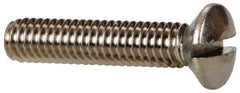 Value Collection - M4x0.70 Metric Coarse, 20mm OAL Slotted Drive Machine Screw - Oval Head, Grade 18-8 & A2 Stainless Steel, Uncoated, Without Washer - Exact Tooling