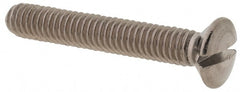 Value Collection - M4x0.70 Metric Coarse, 25mm OAL Slotted Drive Machine Screw - Oval Head, Grade 18-8 & A2 Stainless Steel, Uncoated, Without Washer - Exact Tooling