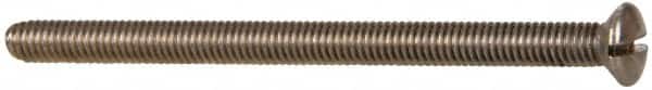 Value Collection - M4x0.70 Metric Coarse, 60mm OAL Slotted Drive Machine Screw - Oval Head, Grade 18-8 & A2 Stainless Steel, Uncoated, Without Washer - Exact Tooling